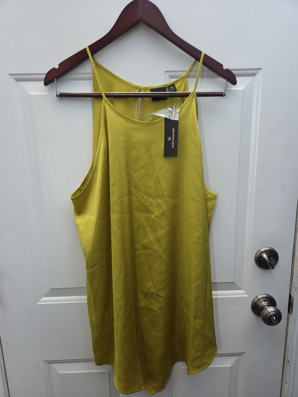 Worthington Yellow Sleeveless Satin Cami Top
